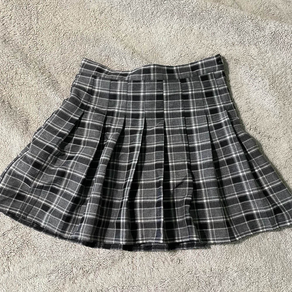 Grey and Black School Girl Skirt